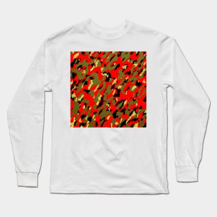 Camouflage - Red and Olive Long Sleeve T-Shirt